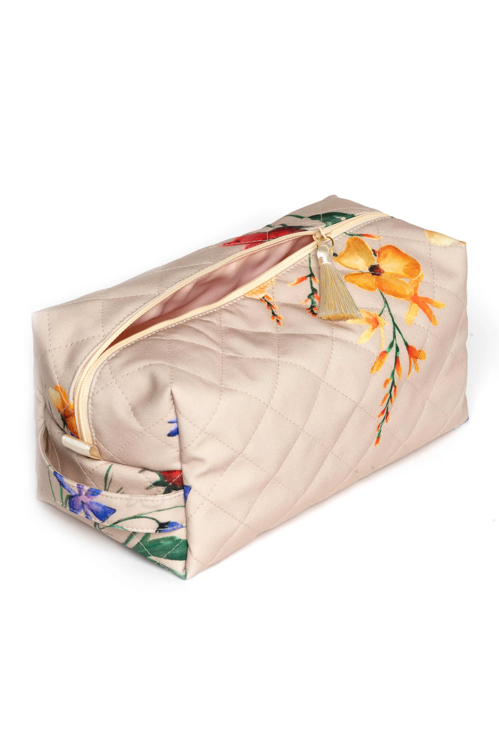 Beige Floral Makeup Bag Set | Spring Bloom - Image 2