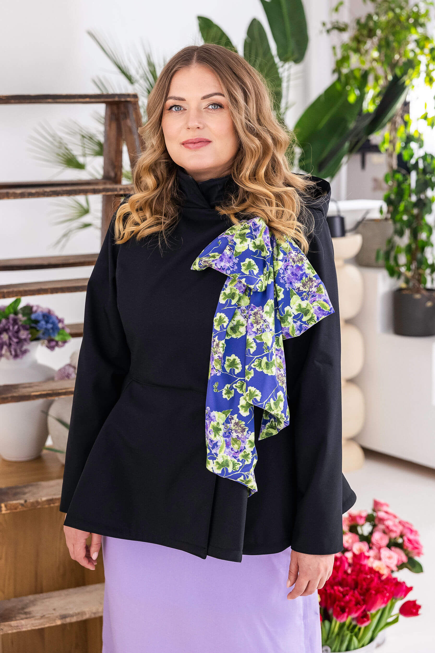 Black Jacket with Detachable Hood and Bow | Moonlit Bow - Image 2
