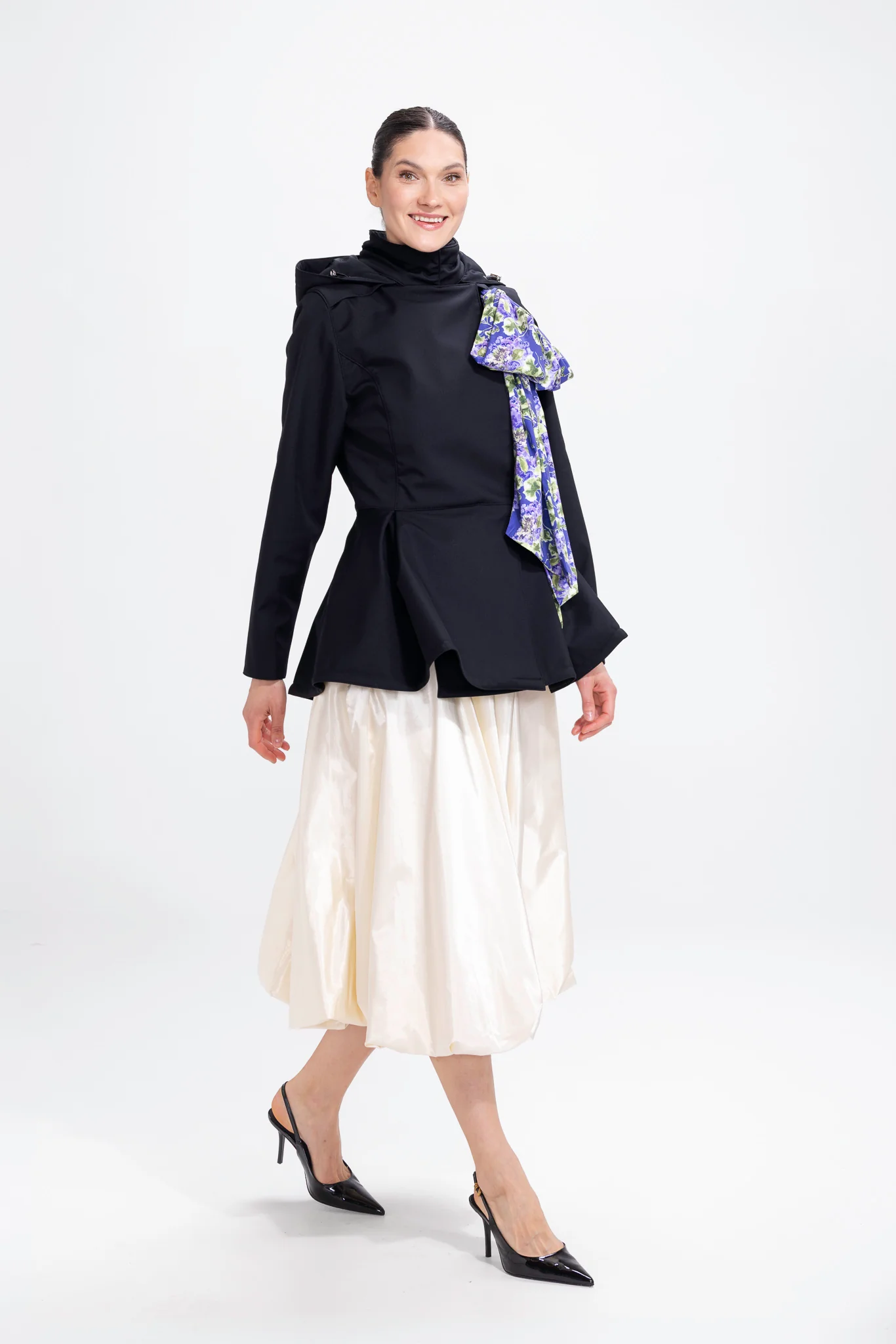 Black Jacket with Detachable Hood and Bow | Moonlit Bow - Image 4