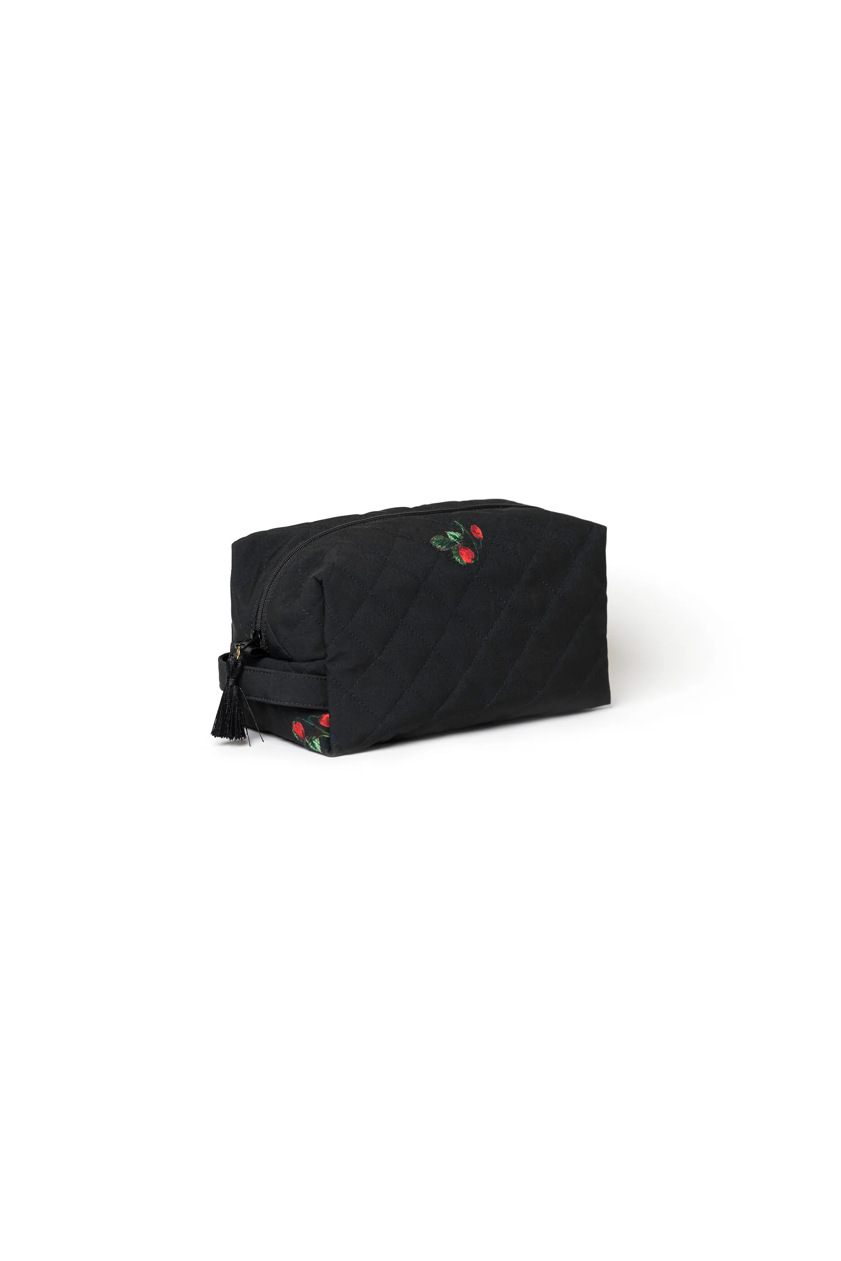 Black Makeup Bag Set with Strawberry Print | Wild Strawberry - Image 3