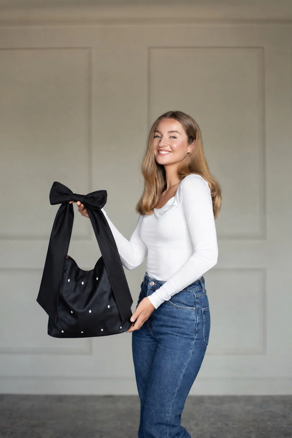 Bow Tote Bag | Polka Dot - Image 2