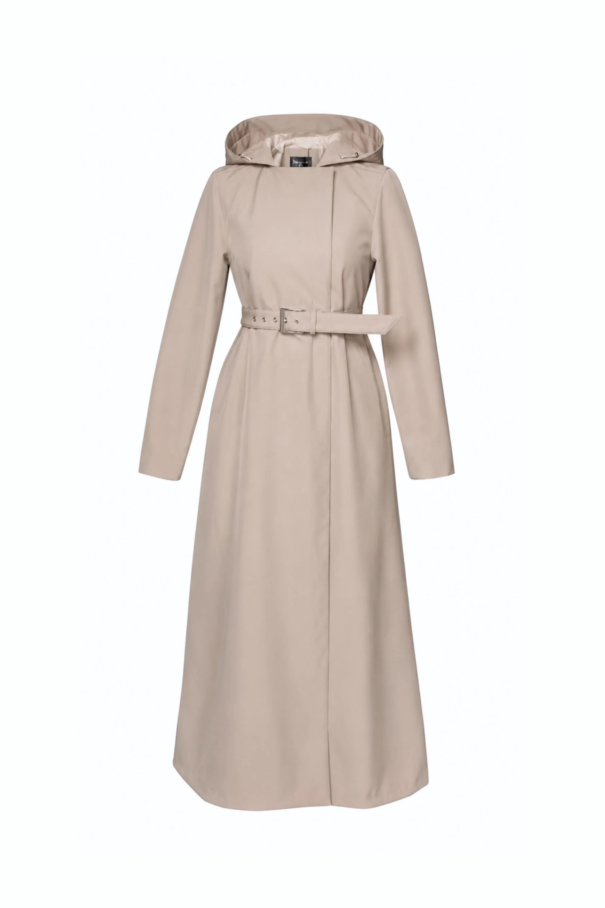 Double Breasted Coat with Trapeze Cut in Beige | Classic Trench - Image 8