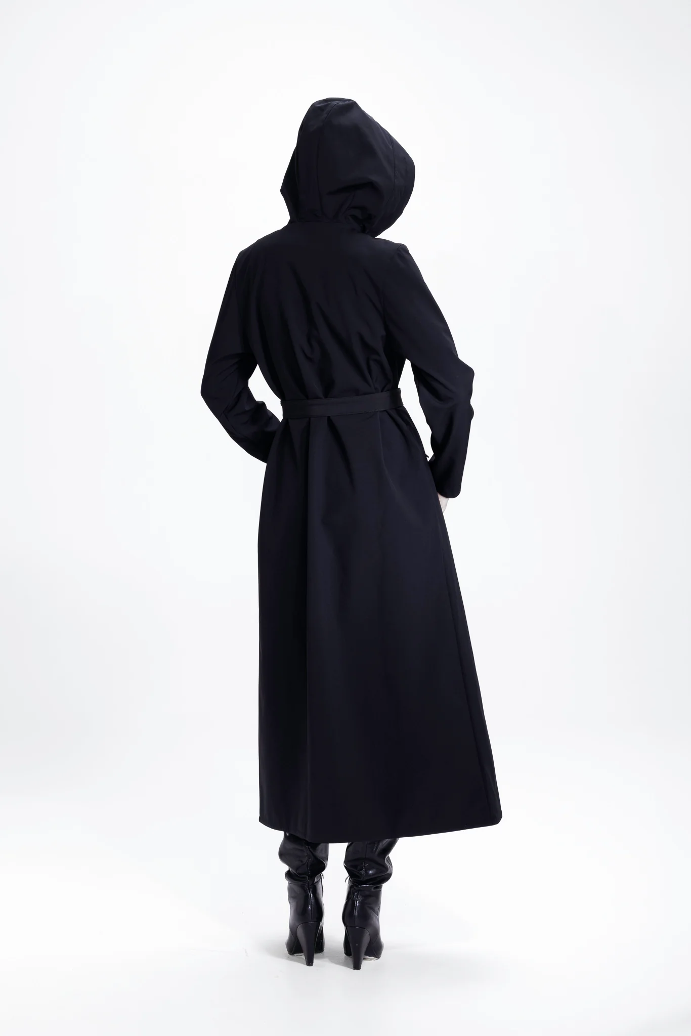 Double Breasted Coat with Trapeze Cut in Black | Black Classic - Image 5