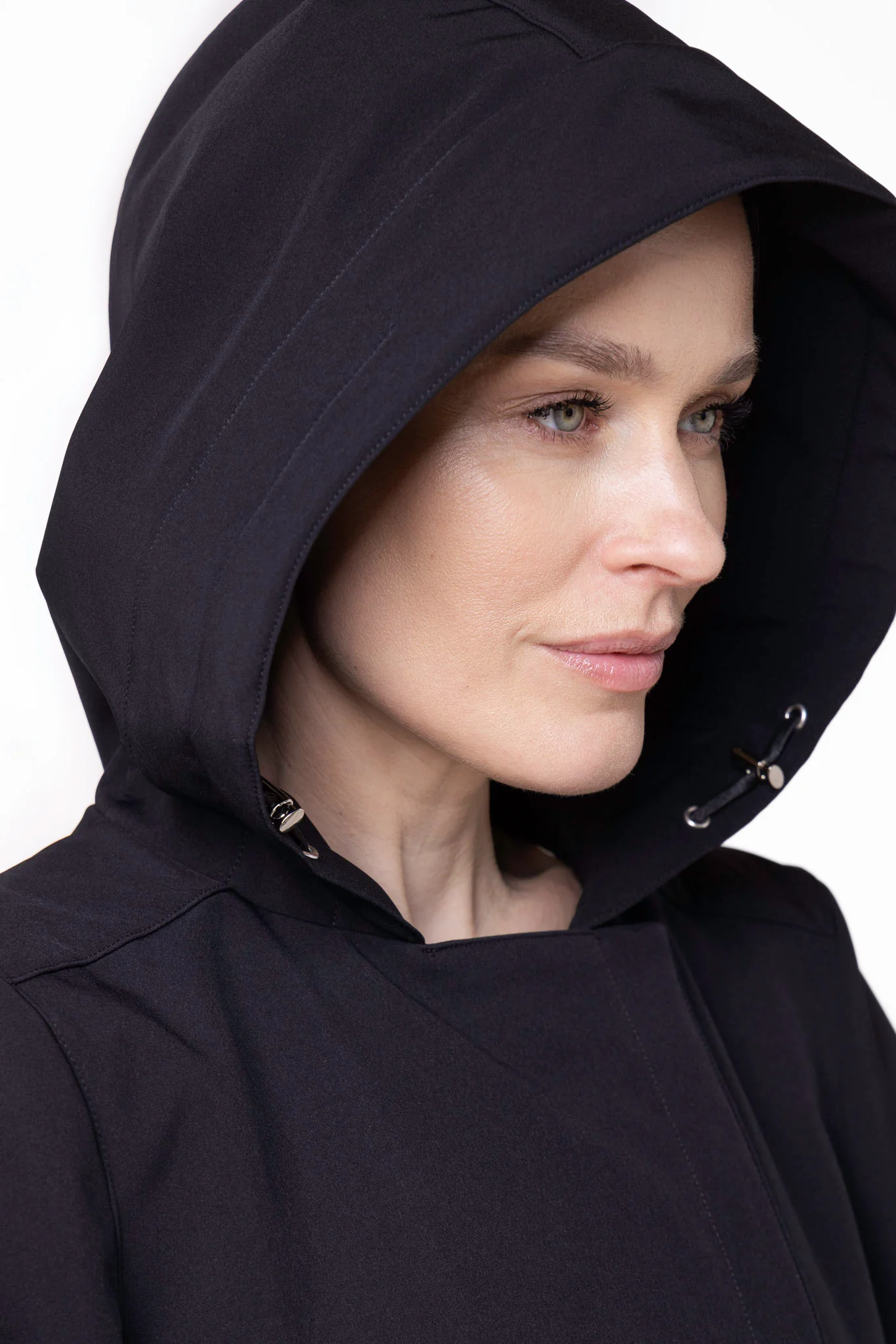 Double Breasted Coat with Trapeze Cut in Black | Black Classic - Image 6