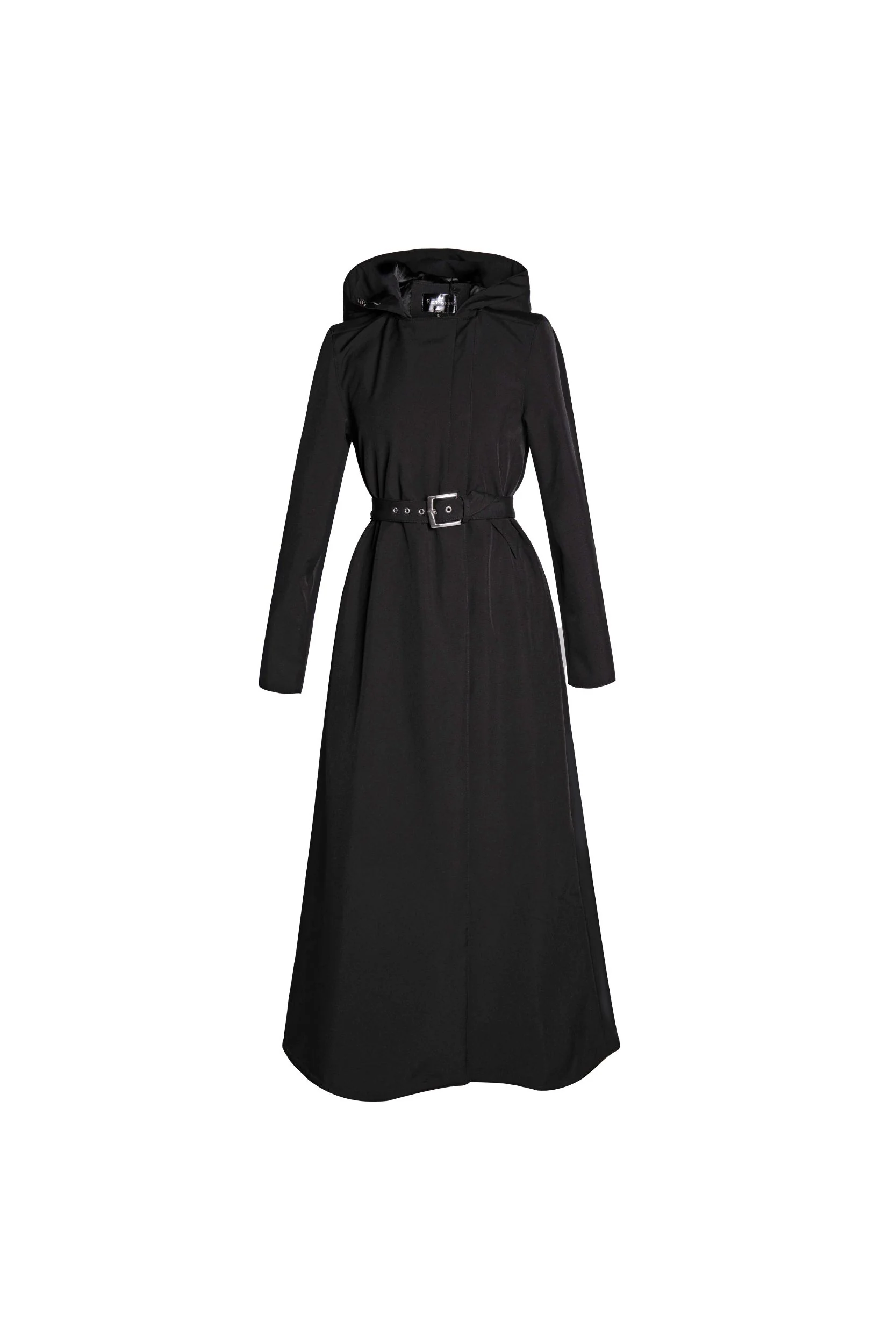Double Breasted Coat with Trapeze Cut in Black | Black Classic - Image 8