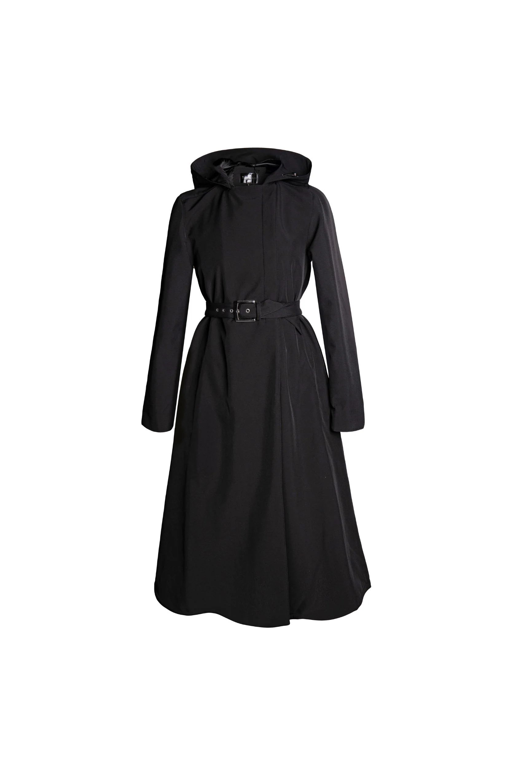 Double Breasted Coat with Trapeze Cut in Black | Black Classic - Image 9