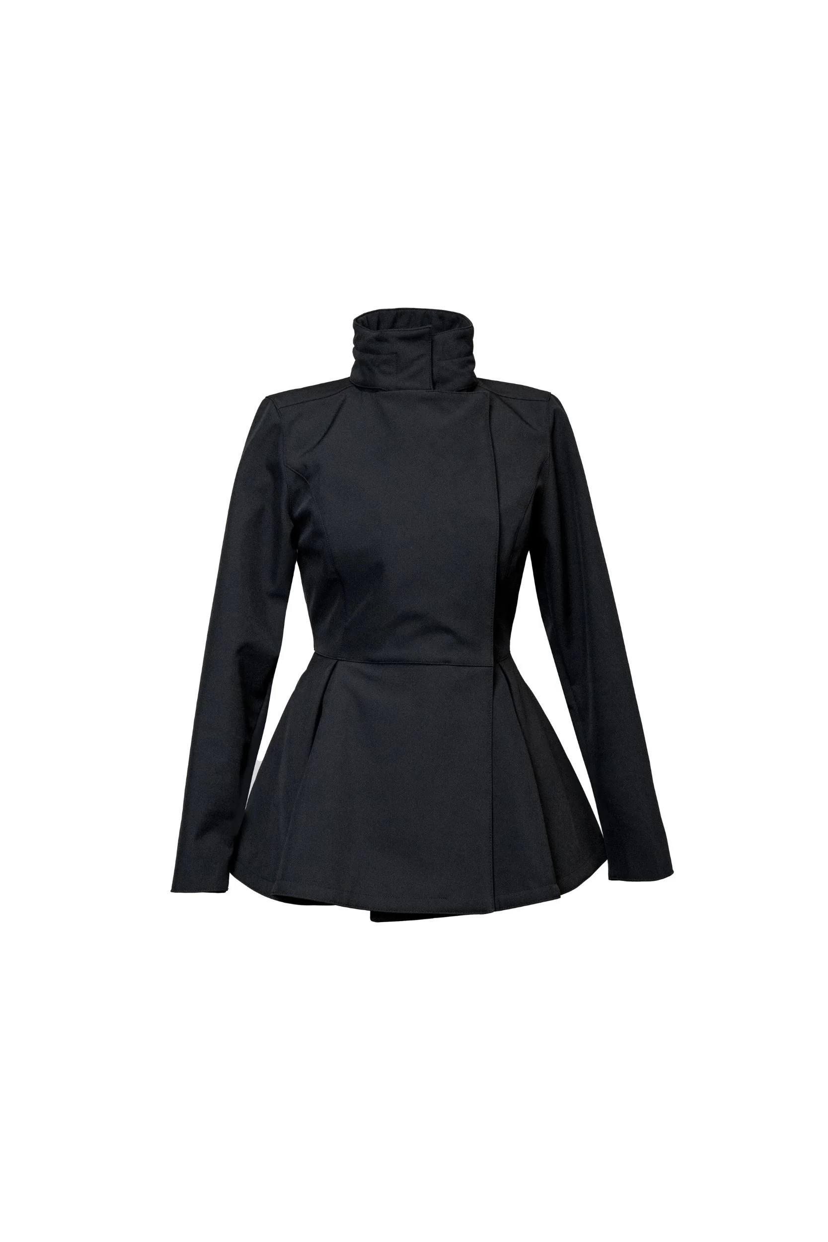 Double Breasted Jacket with Detachable Hood in Black | Evening Blush