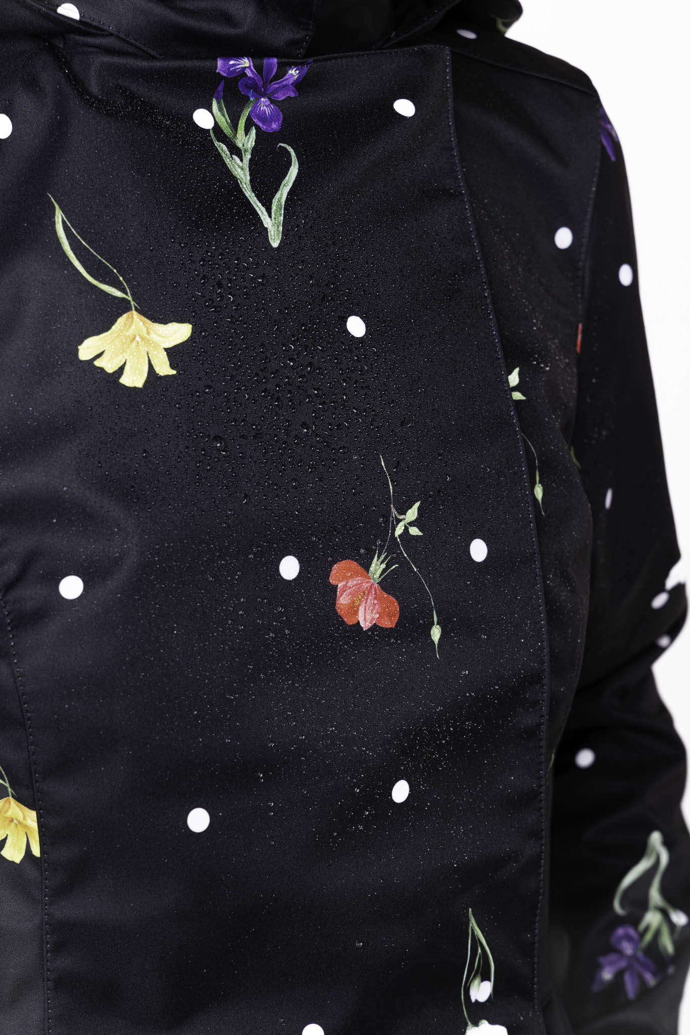 Double Breasted Jacket with Detachable Hood in Black | Cosmic Meadow - Image 7