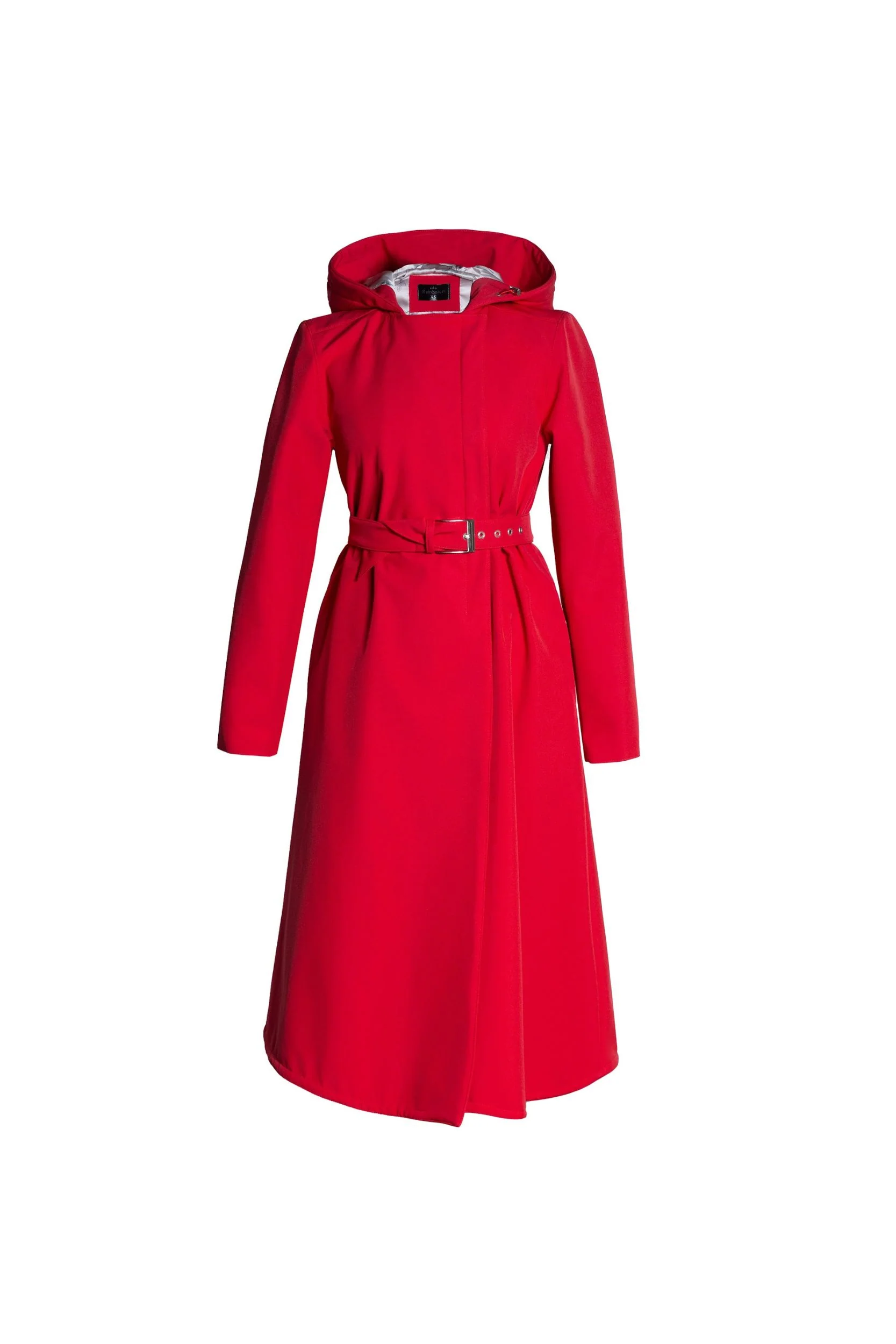Double Breasted Trapeze Coat in Bright Red | Classic Red - Image 8