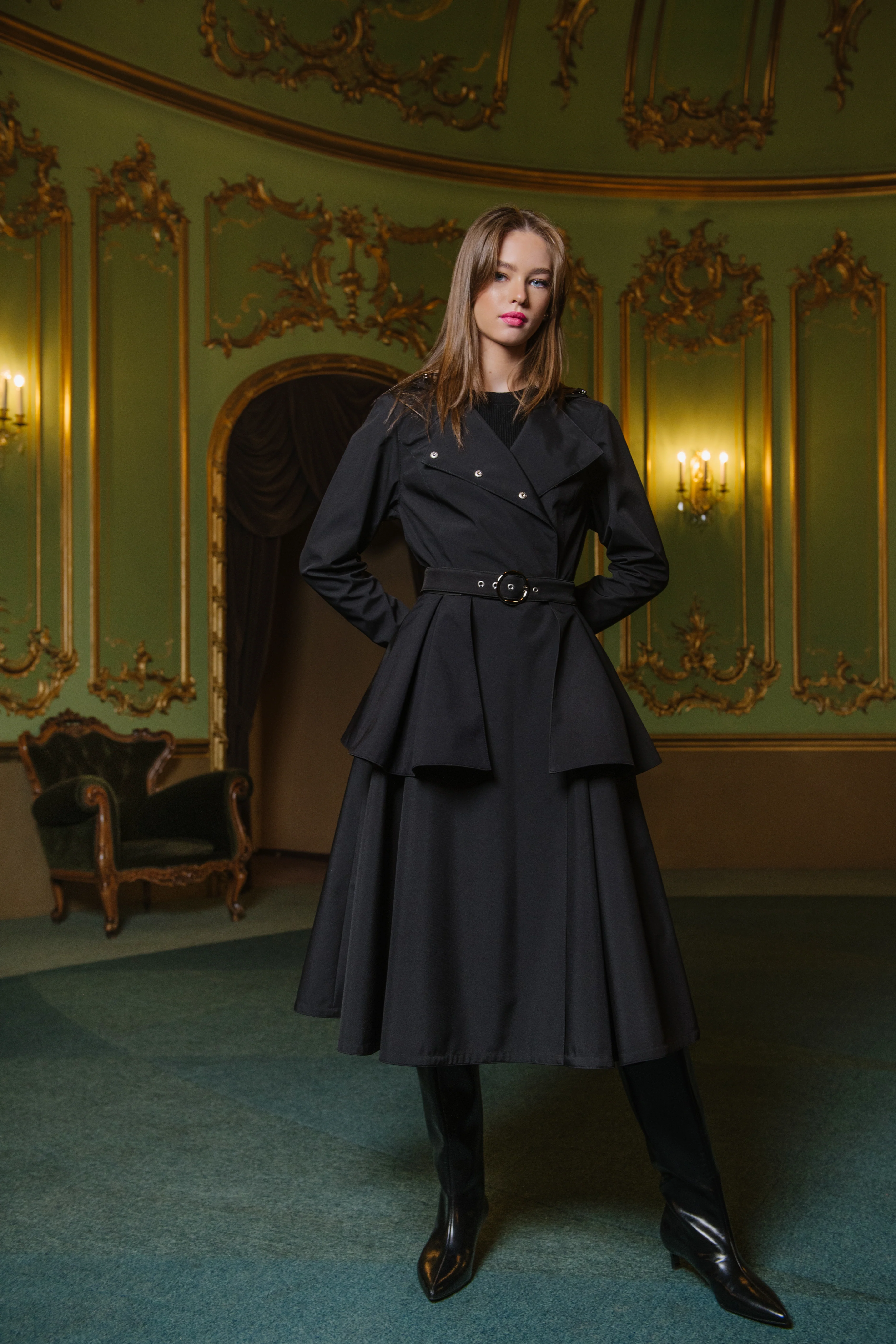 Double Breasted Trench Coat for Spring in Black | Timeless Black - Image 9