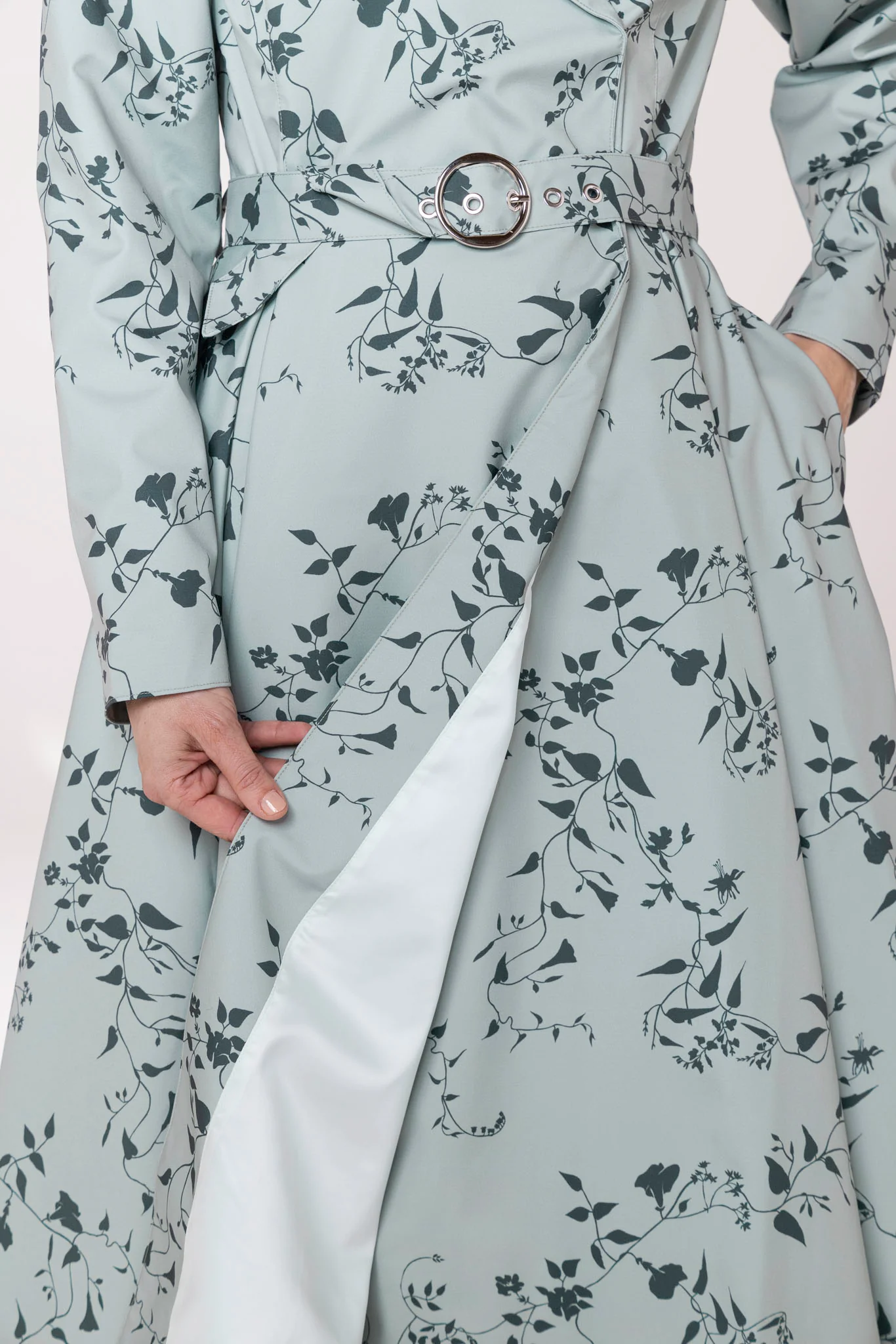 Double Breasted Trench Coat for Spring in Light Green | Minty Meadow - Image 8