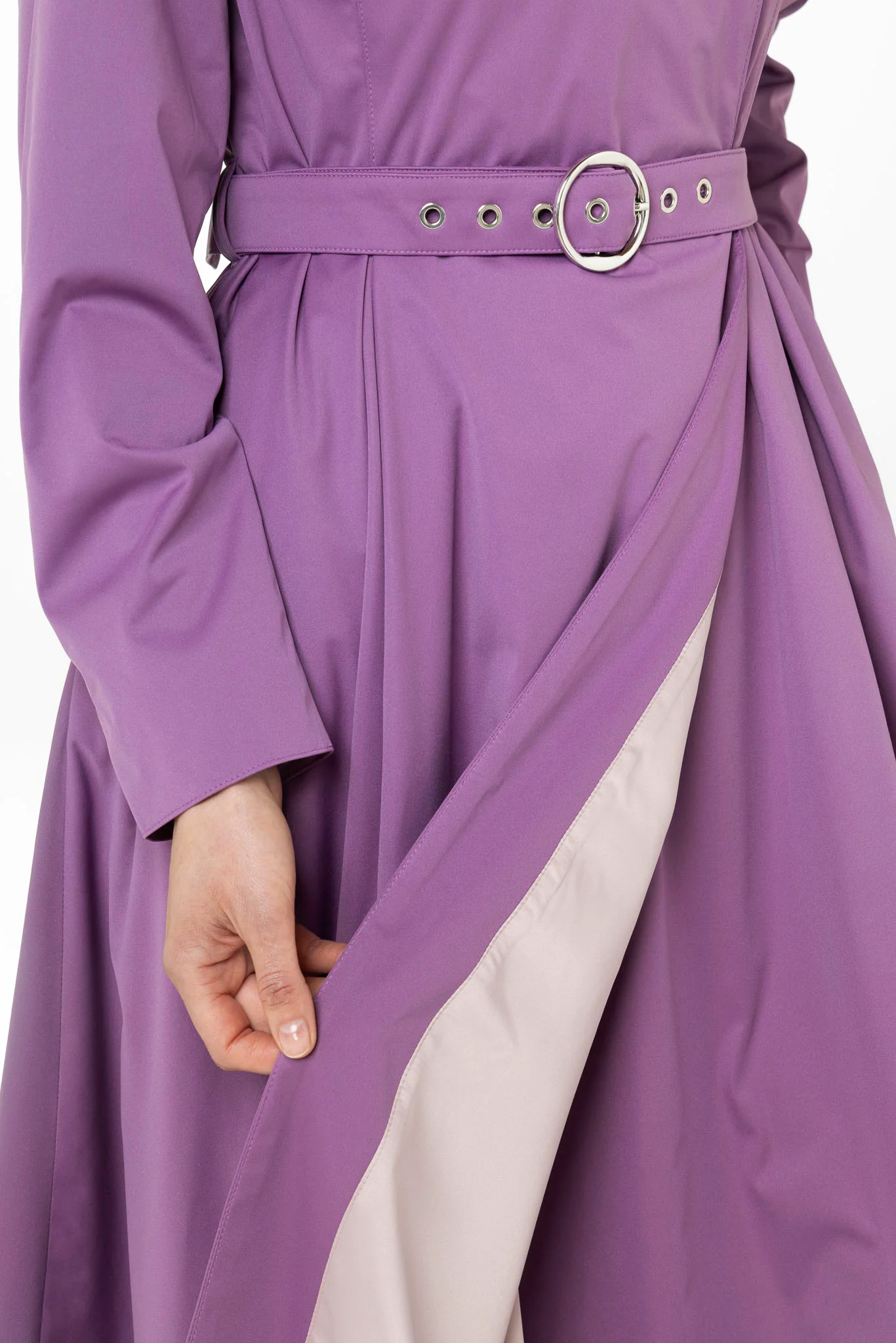 Double Breasted Trench Coat for Spring in Purple | Lavender Dusk - Image 8