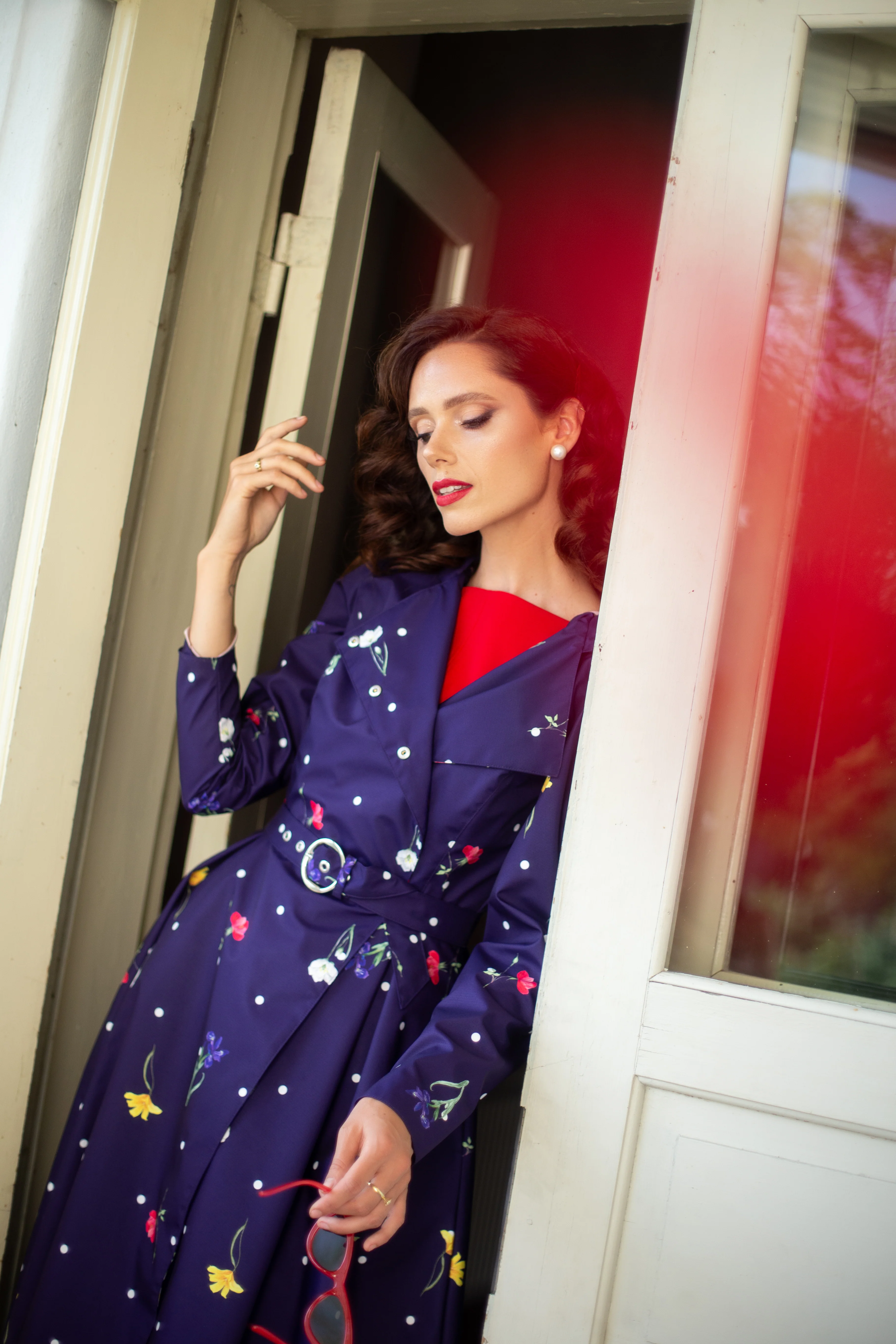 Double Breasted Trench Coat for Spring in Violet | Violet Bloom - Image 3