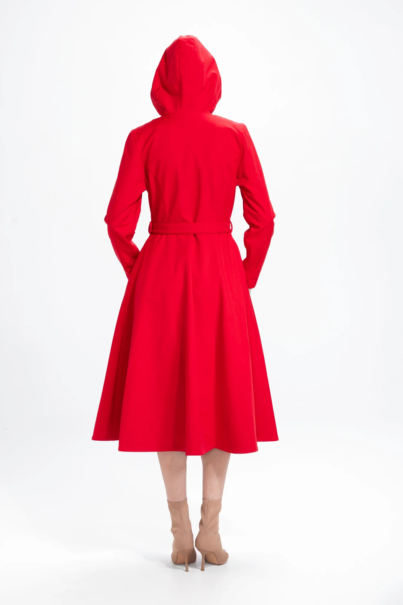 Double Breasted Trench Coat in Bright Red | Queen of Hearts - Image 5