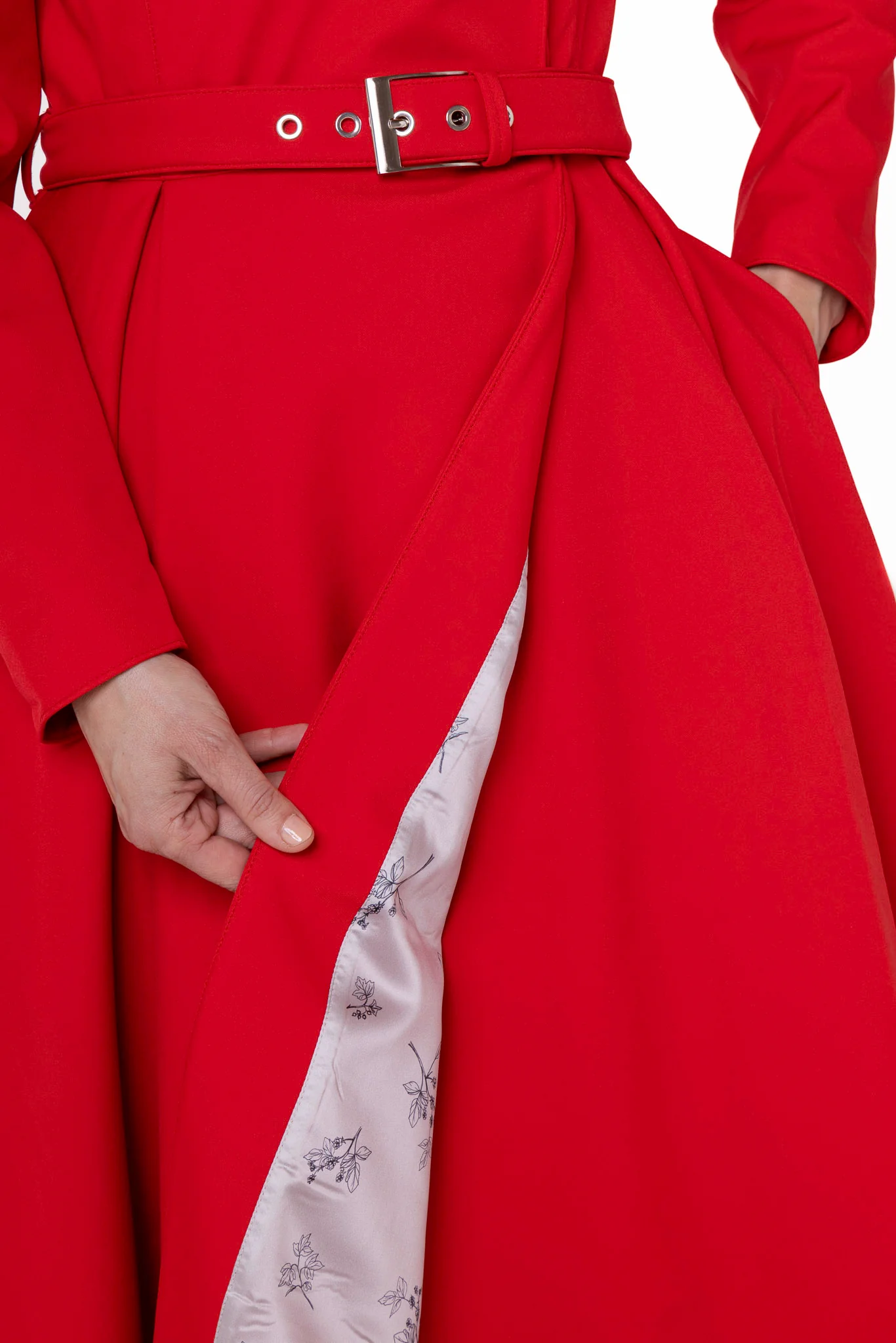 Double Breasted Trench Coat in Bright Red | Queen of Hearts - Image 8