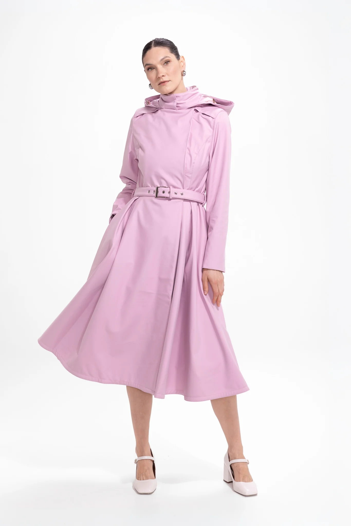 Double Breasted Trench Coat in Pink | Rosie Bow - Image 4