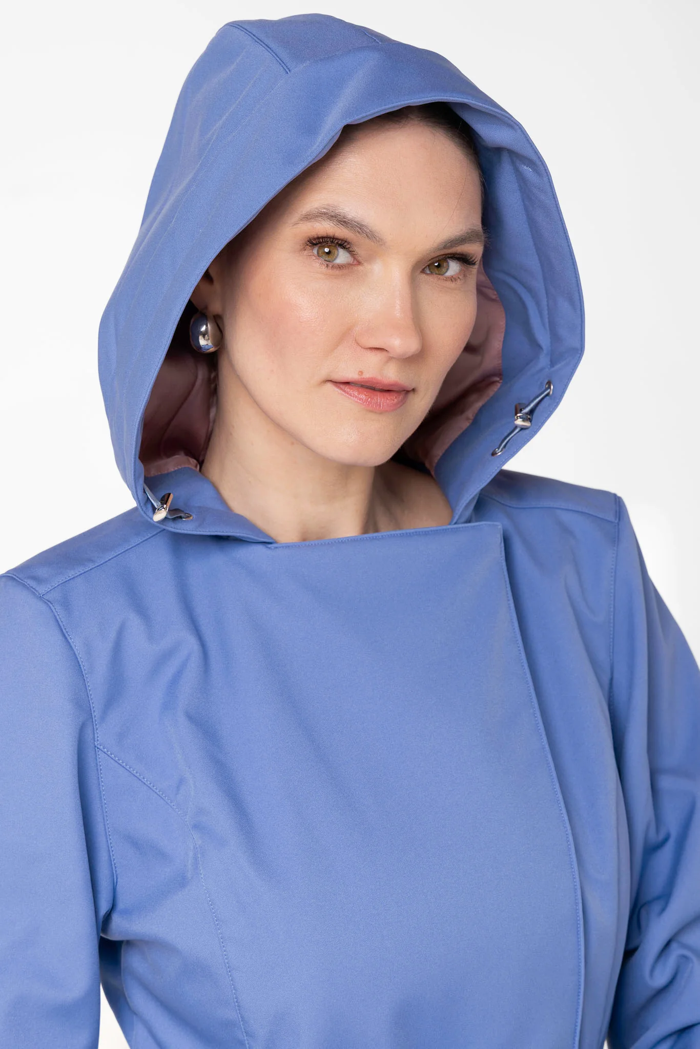 Double Breasted Trench Coat in Soft Blue | Blue Breeze - Image 6