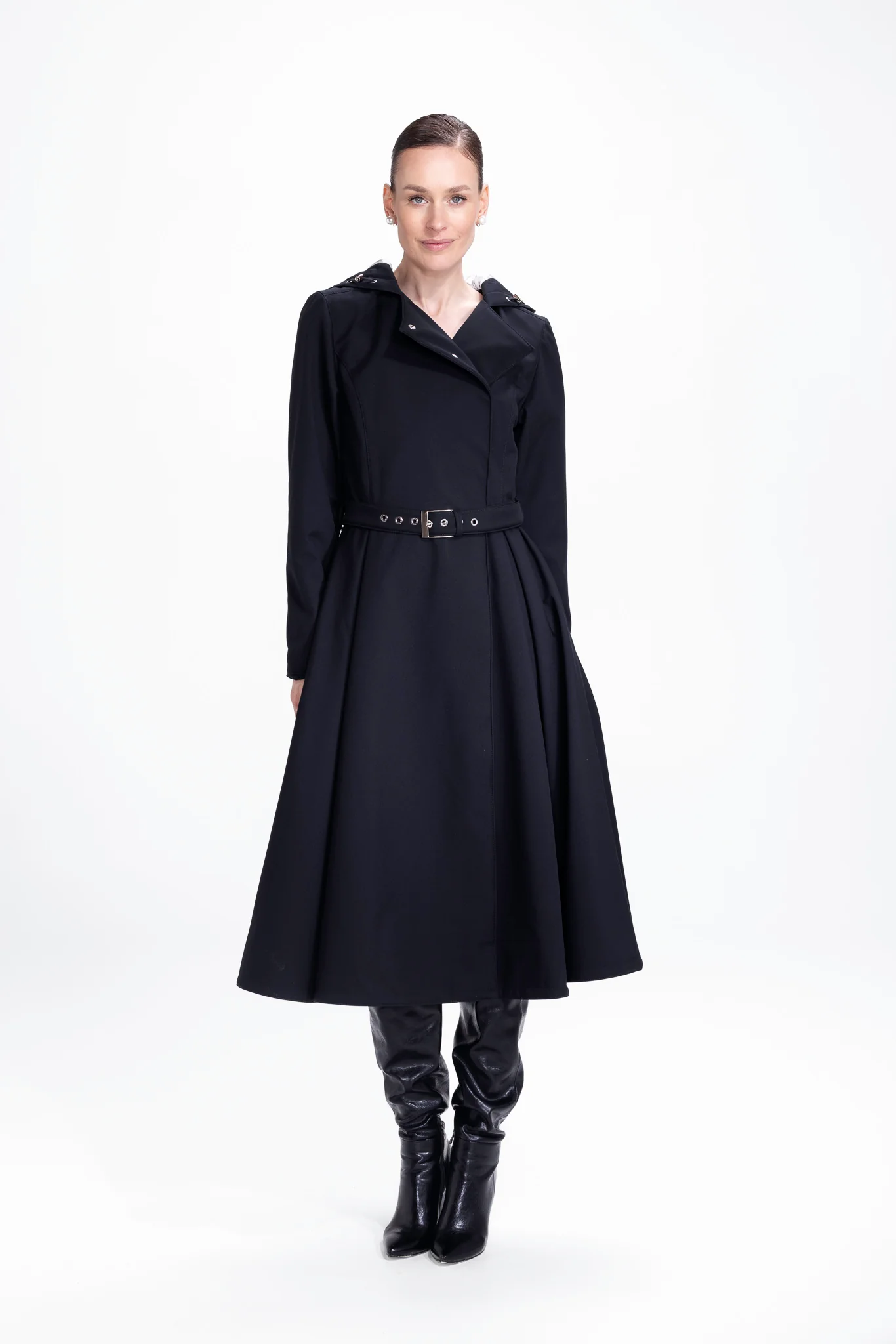 Double Breasted Trench Coat in Solid Black | Queen of Spades