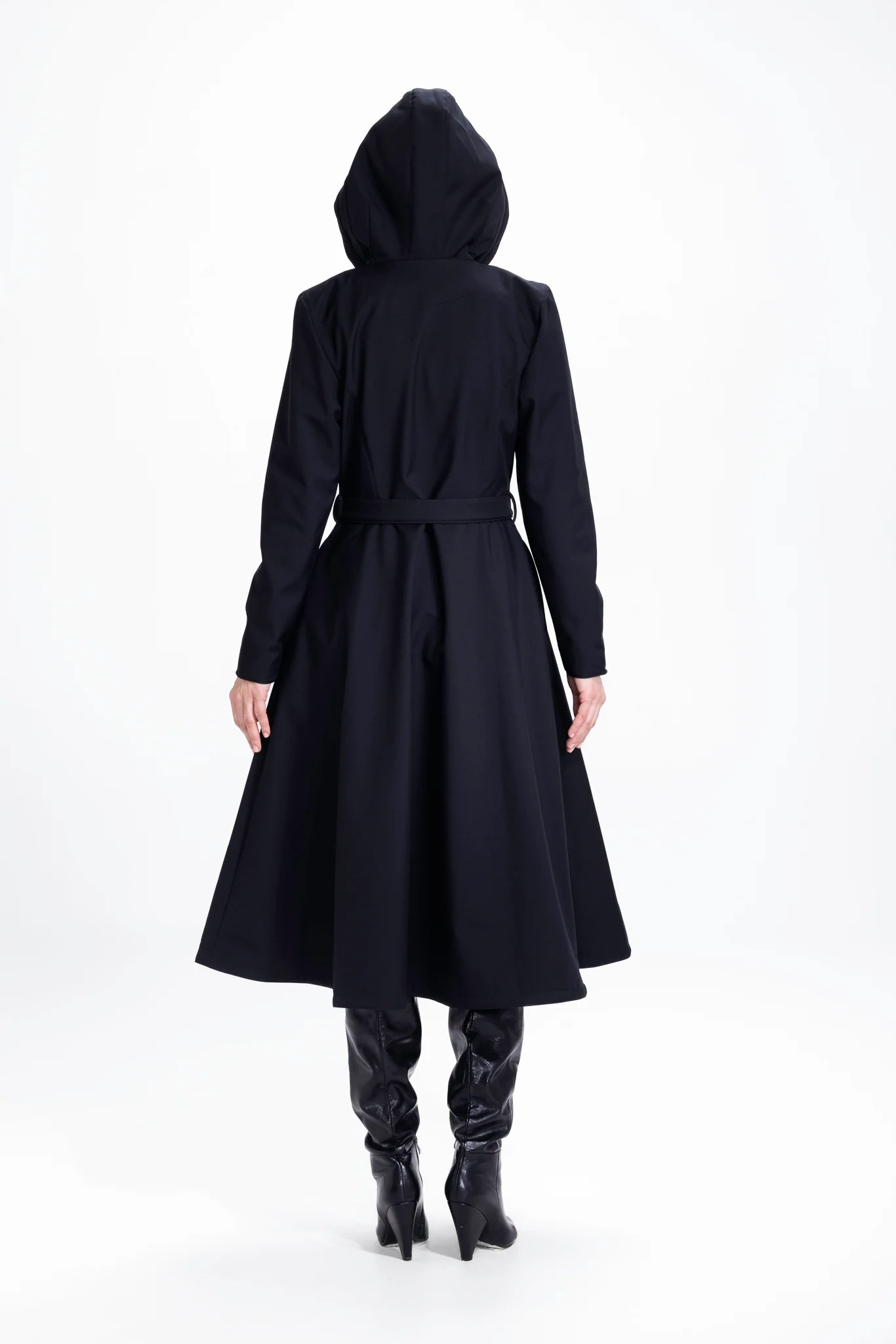Double Breasted Trench Coat in Solid Black | Queen of Spades - Image 5