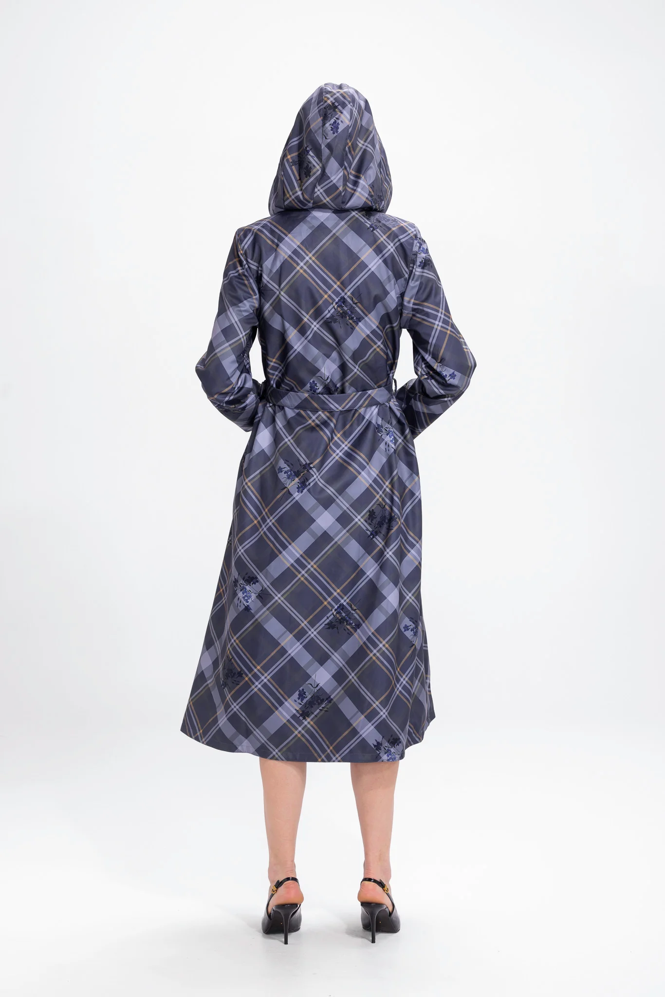 Double Breasted Women's Coat with Front Pleats in Blue | Duchess in Blue - Image 5