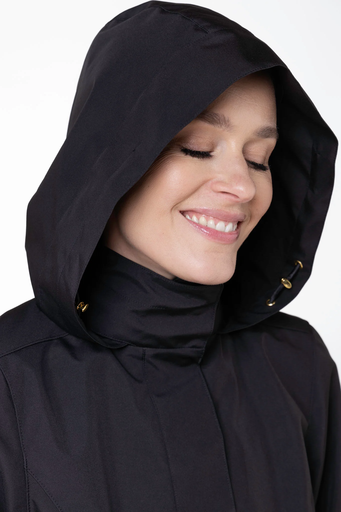 Fit and Flare Coat with A-Line Pleated Skirt for Spring in Black | Black Sway - Image 6