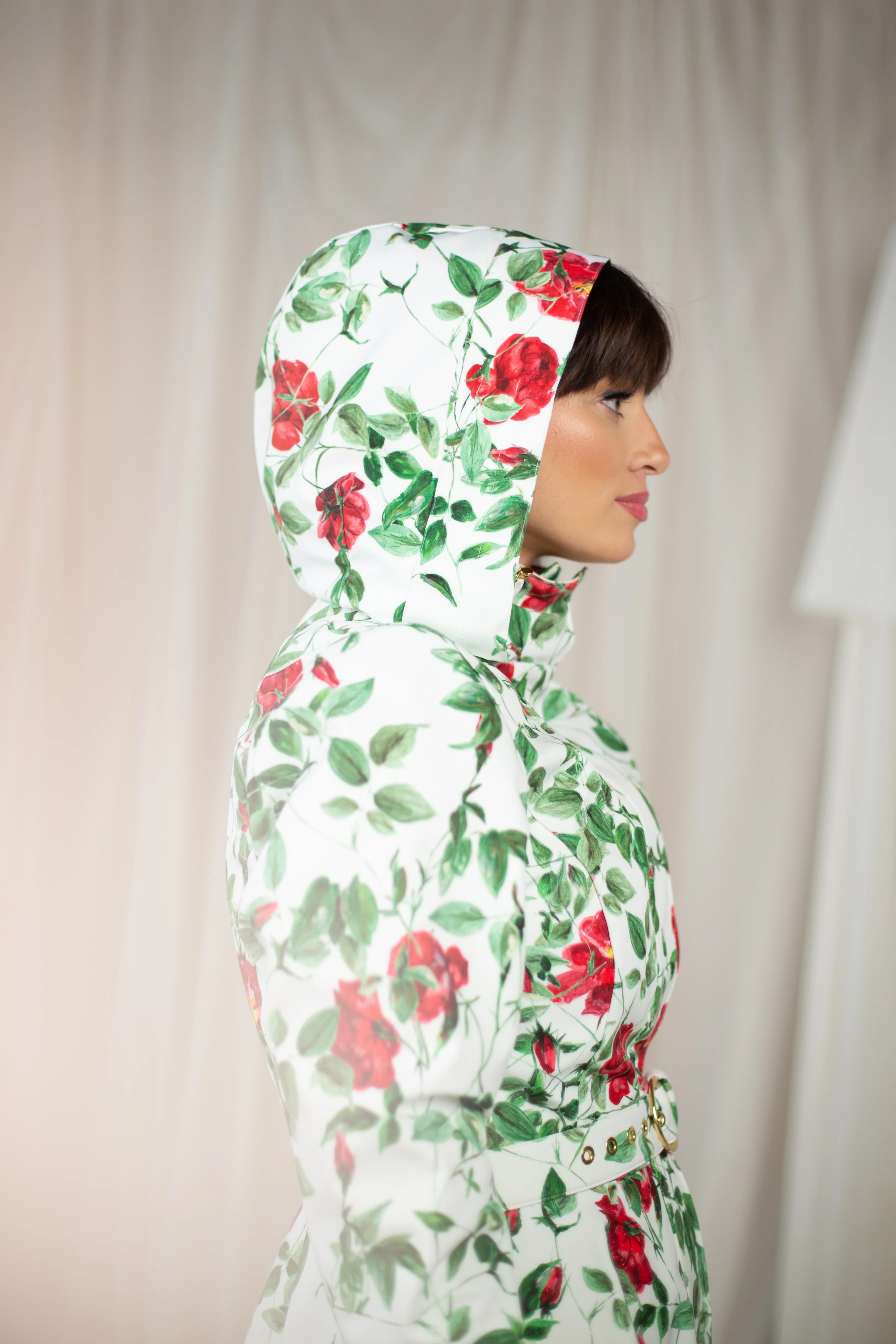 Fit and Flare Coat with A-Line Skirt in White | Charming Rose - Image 7