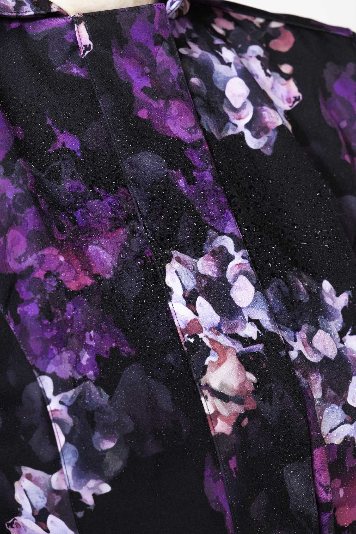 Fit and Flare Coat with A-Line Skirt in Black and Purple | Hortense - Image 7