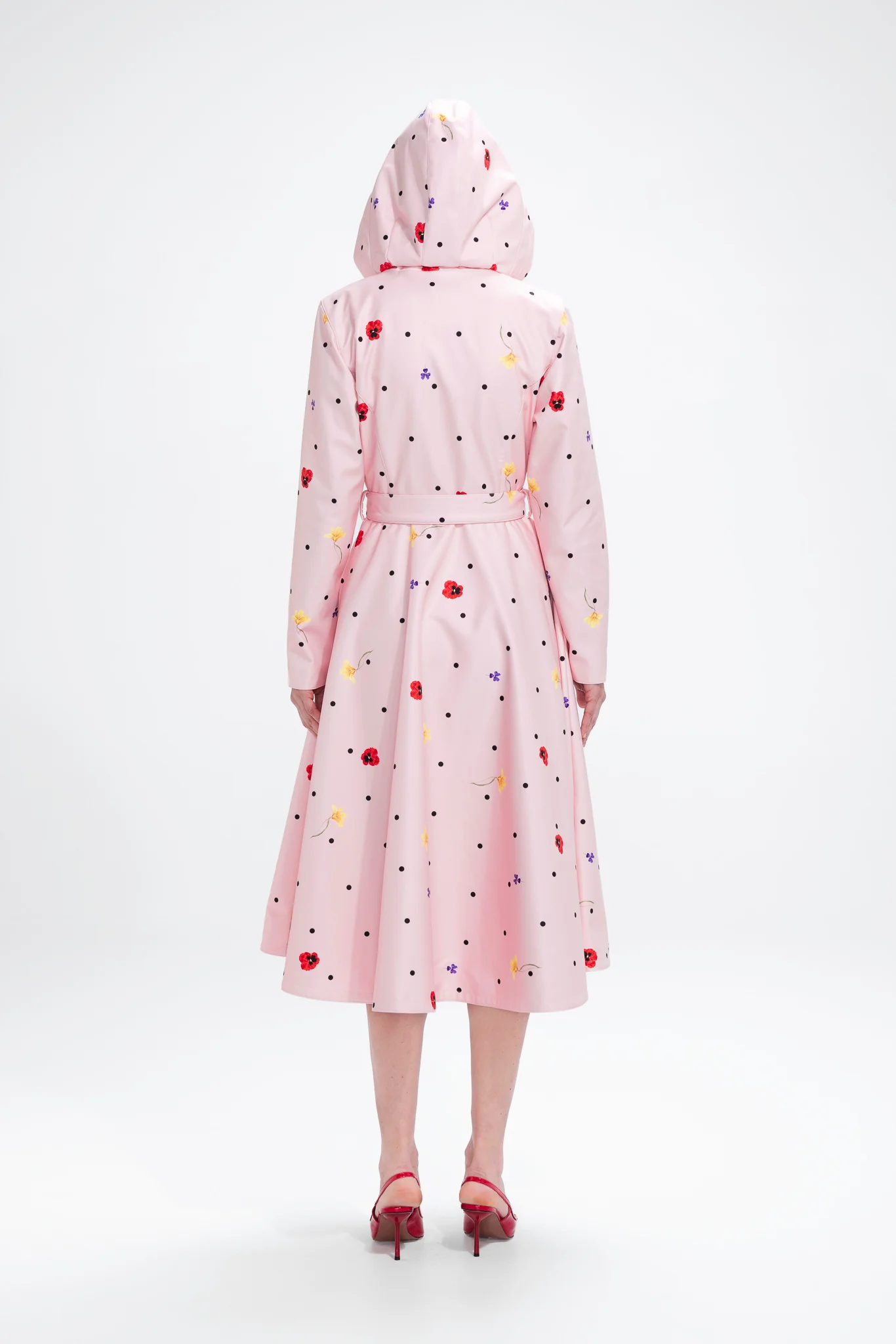 Fit and Flare Coat with A-Line Skirt in Soft Pink | Cotton Candy - Image 5