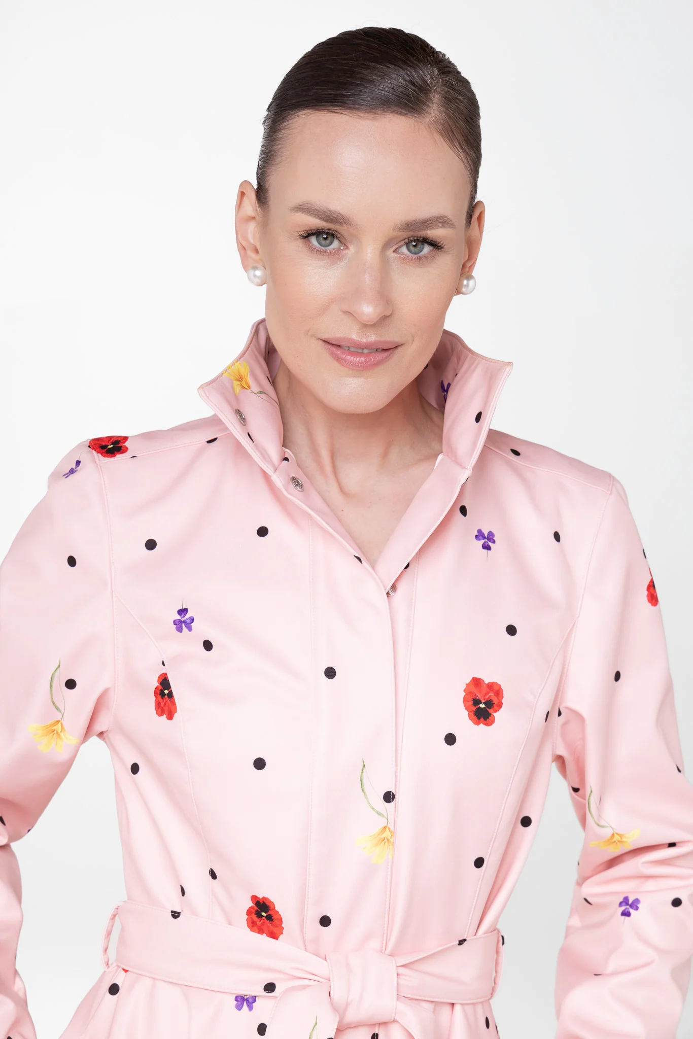 Fit and Flare Coat with A-Line Skirt in Soft Pink | Cotton Candy - Image 6