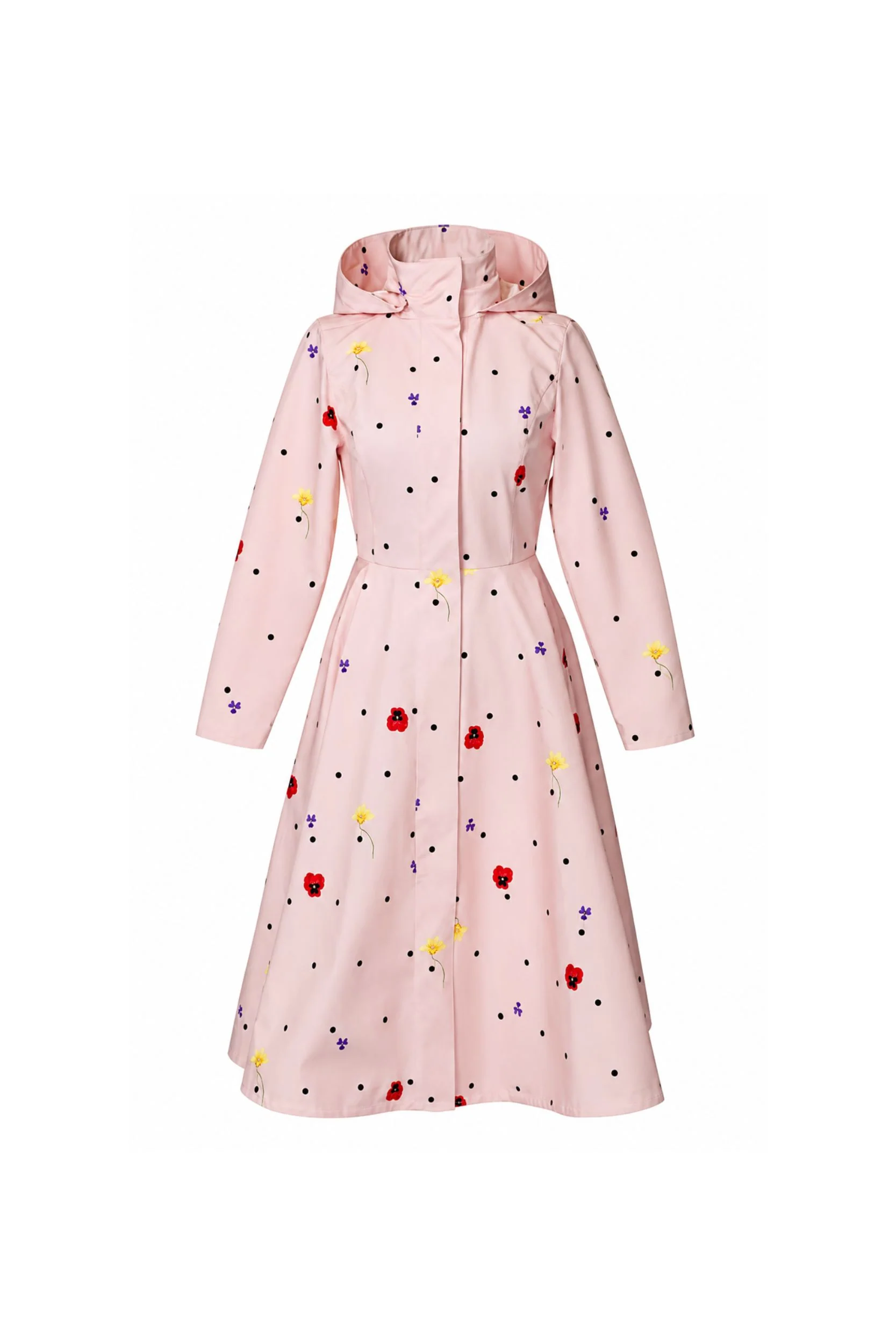Fit and Flare Coat with A-Line Skirt in Soft Pink | Cotton Candy - Image 9