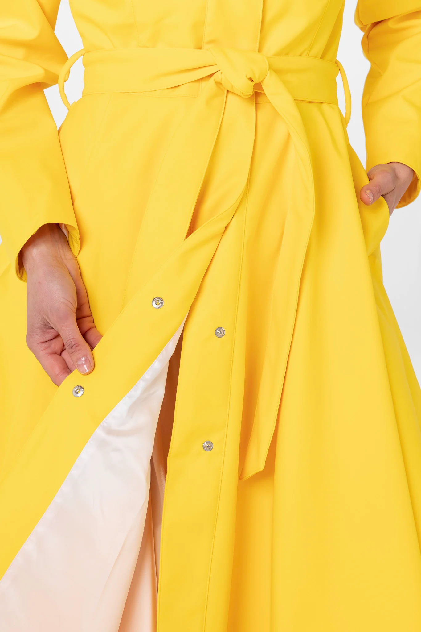 Fitted and Flared Coat with Full Circle Skirt in Bright Yellow | Yellow Sun - Image 8