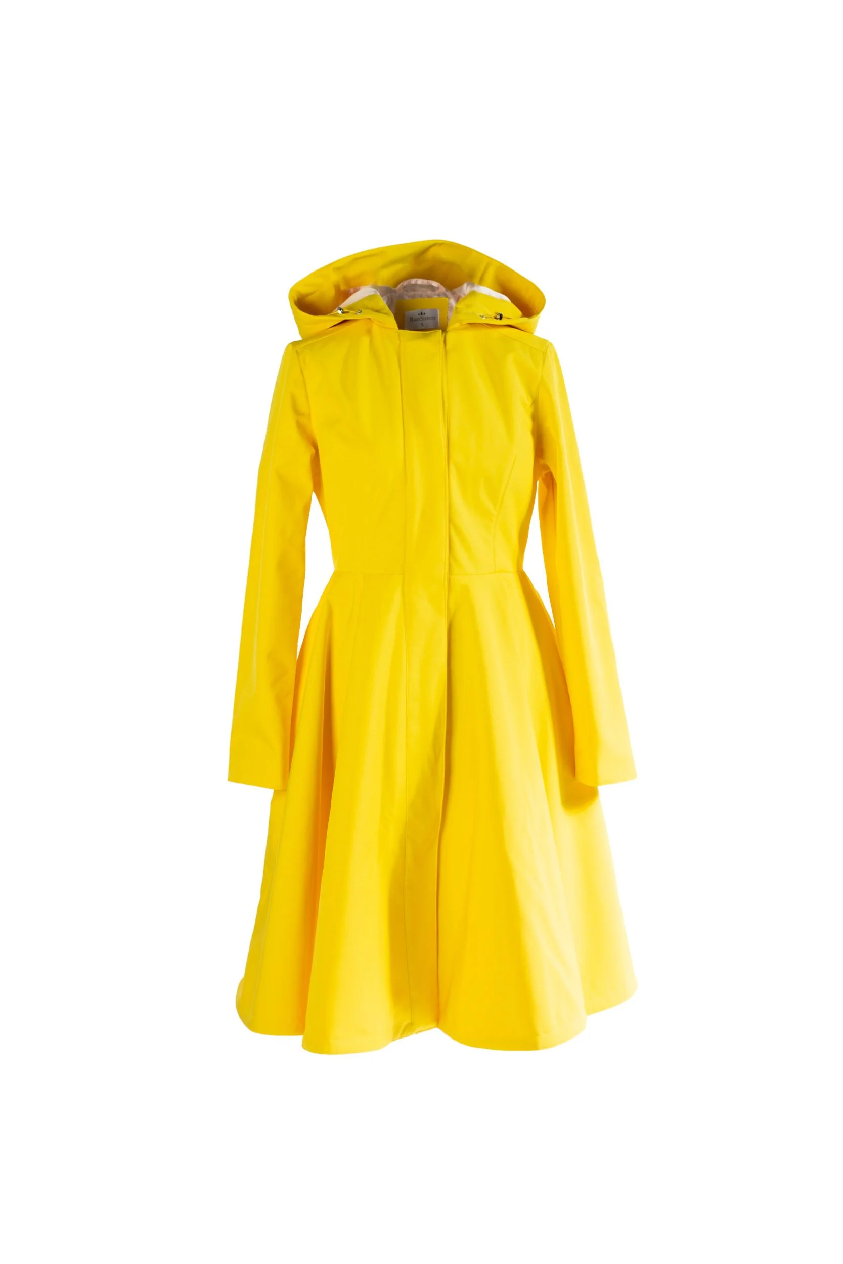 Fitted and Flared Coat with Full Circle Skirt in Bright Yellow | Yellow Sun - Image 9