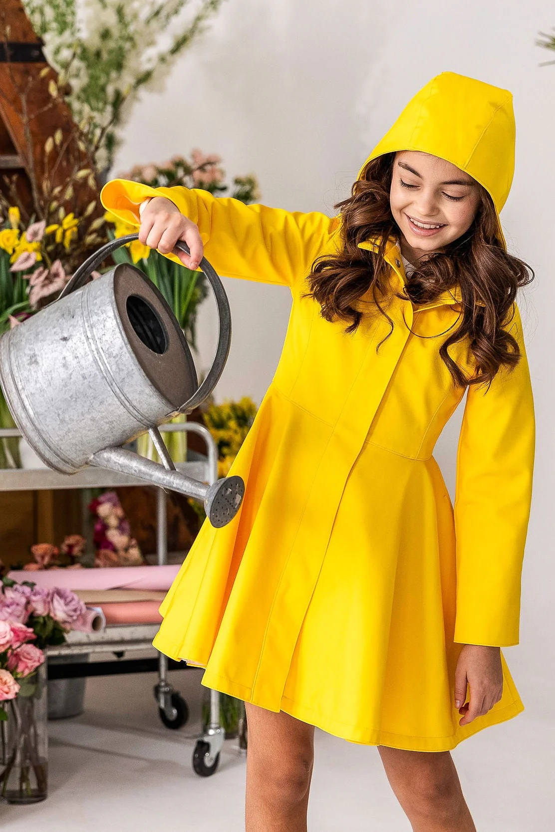 Girls' Yellow Coat with Hood | Yellow Sun - Image 4
