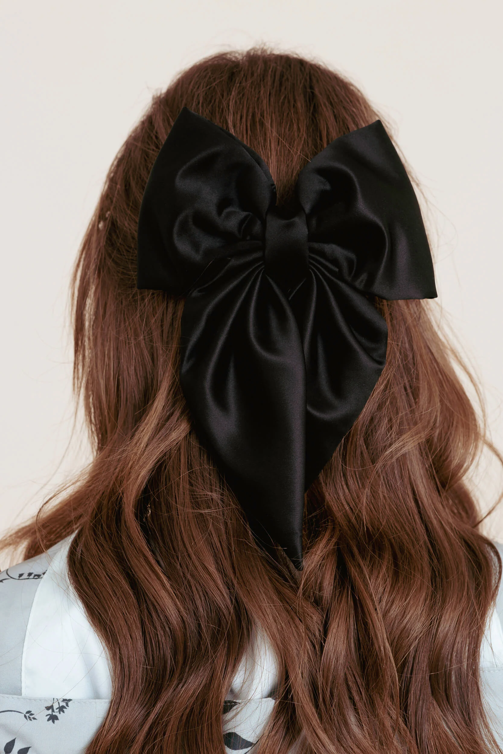 Hair Bow Clip | Black Satin - Image 3