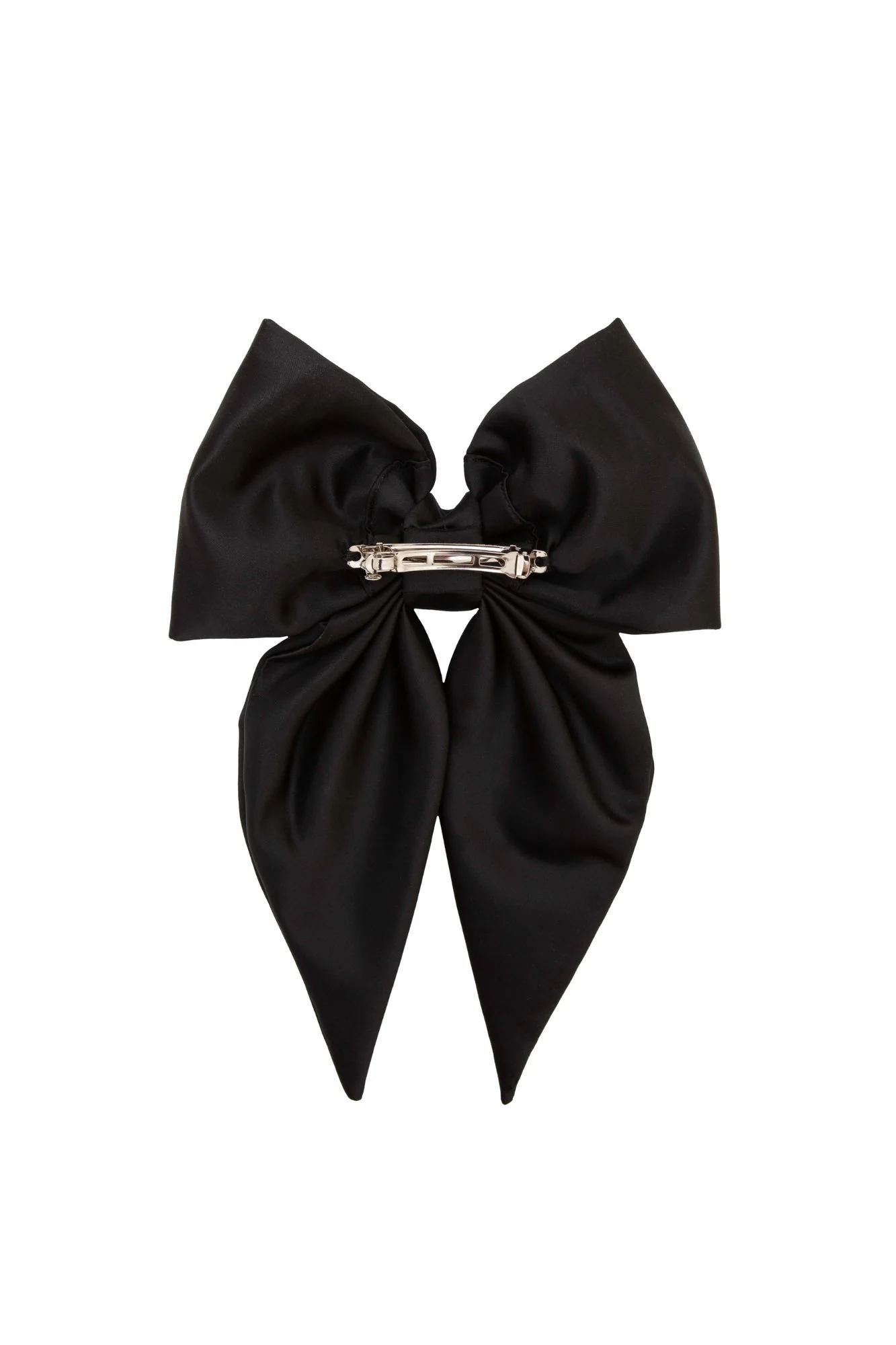 Hair Bow Clip | Black Satin - Image 4
