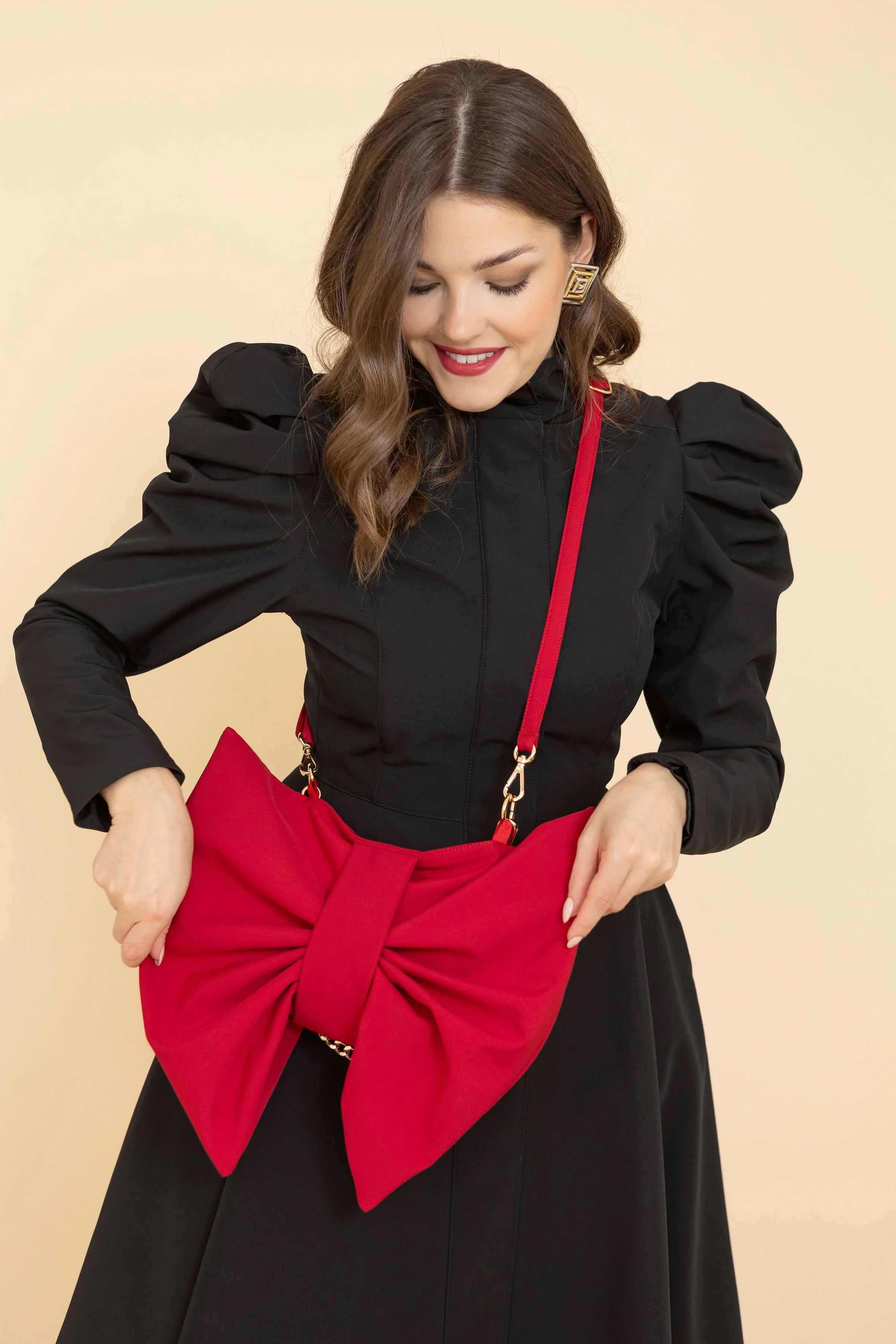 Bow Clutch Purse in Red - Image 2