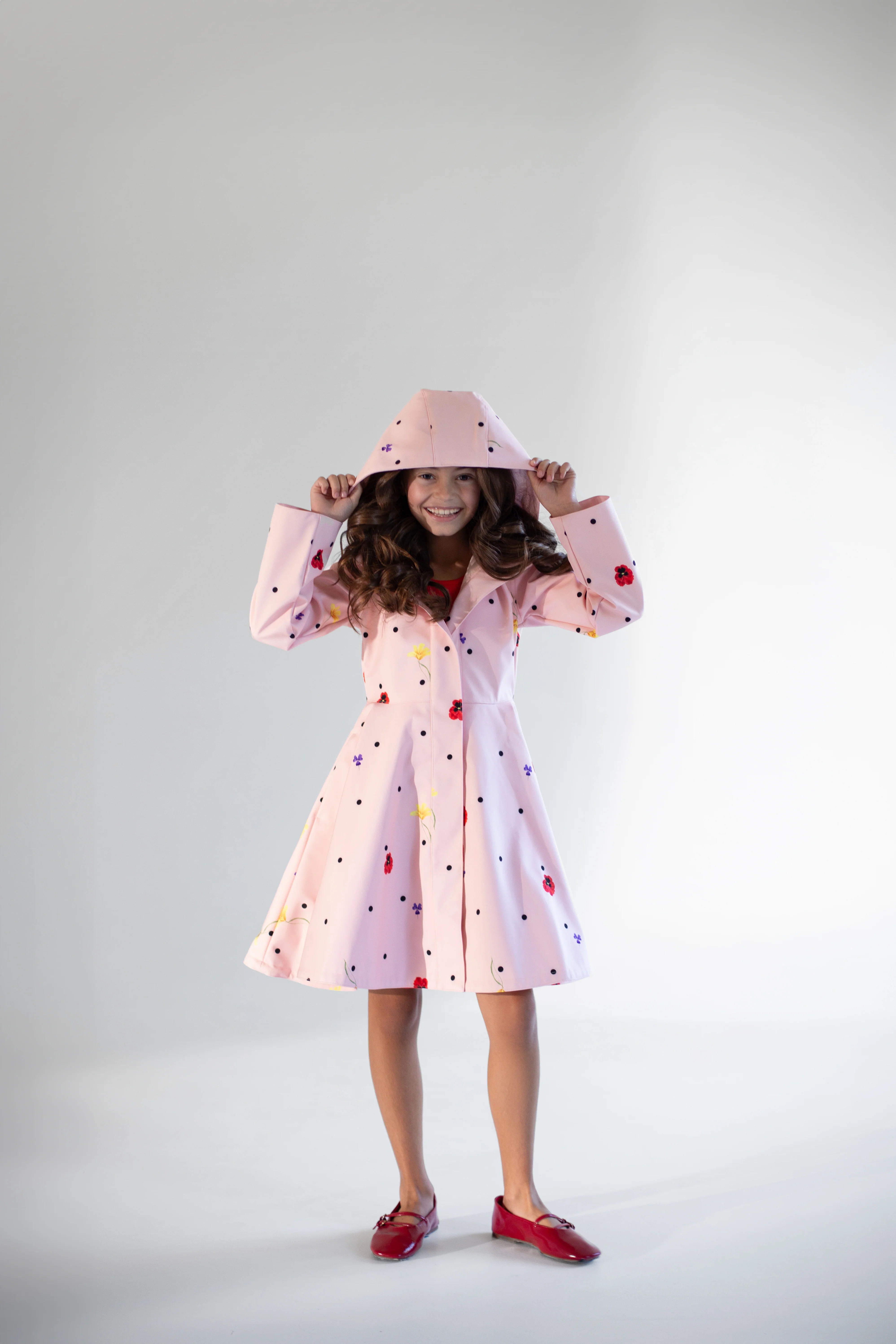 Soft Pink Coat for Girls with Flower Print | Cotton Candy - Image 4