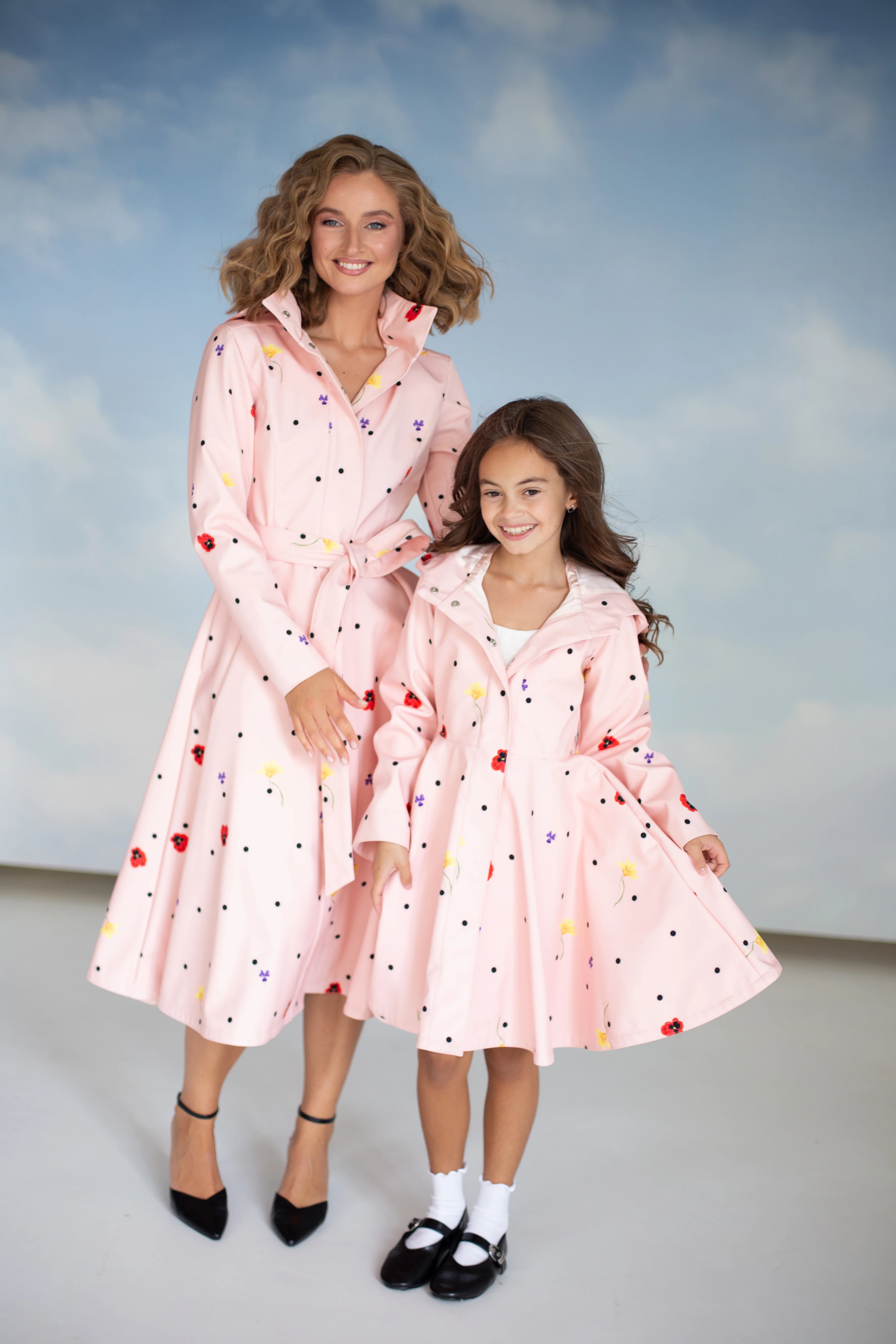Soft Pink Coat for Girls with Flower Print | Cotton Candy - Image 7